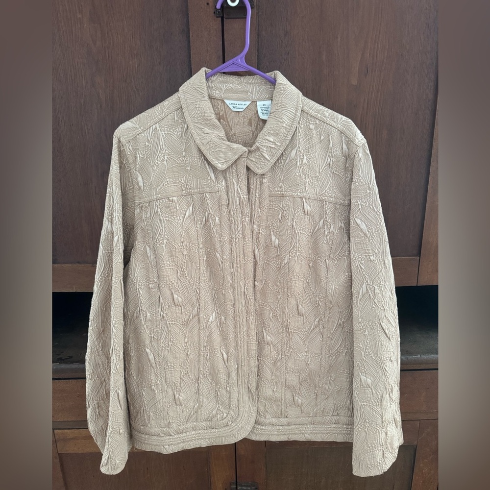 Laura Ashley Beige Textured Teddy Jacket
